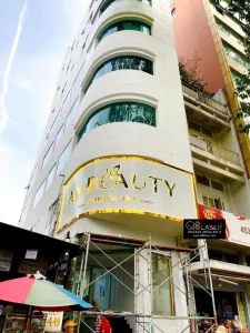 Thi công bảng hiệu AN BEAUTY Clinic & Spa – Chữ inox vàng LED